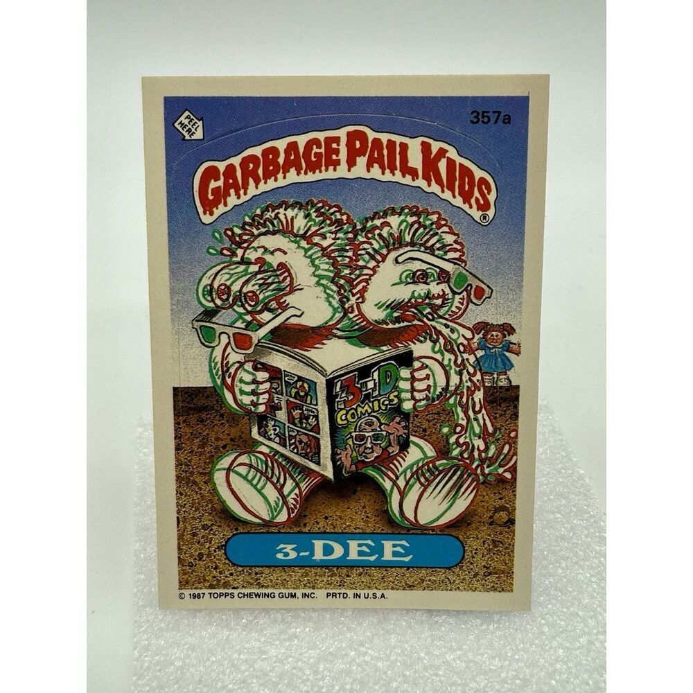1987 Topps Garbage Pail Kids 3-Dee Series 9 Sticker Trading Card 357aâ